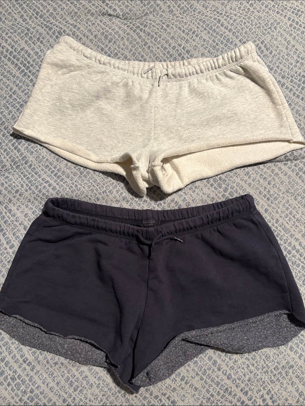 Brandy Melville Cream and Navy Double Pack Jersey Shorts
